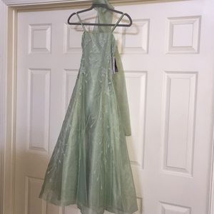 Pistachio floral children’s church/formal dress